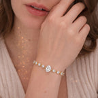 Gold Oval Solitaire Line Bracelet