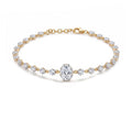 Gold Oval Solitaire Line Bracelet