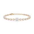 Gold Round Halo Tennis Bracelet