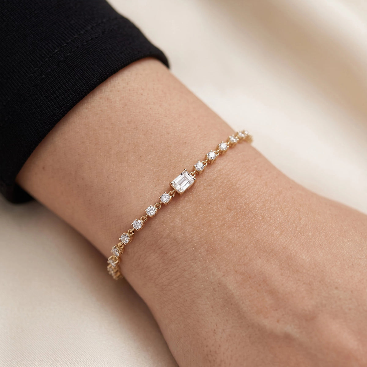 Gold Baguette Tennis Bracelet