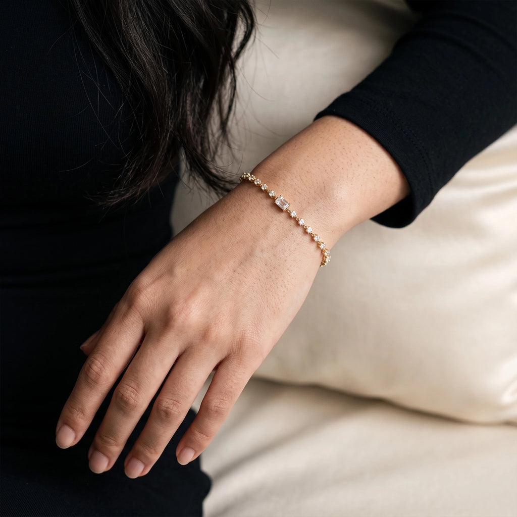 Gold Baguette Tennis Bracelet
