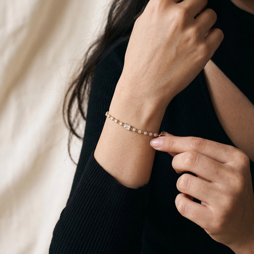 Gold Baguette Tennis Bracelet