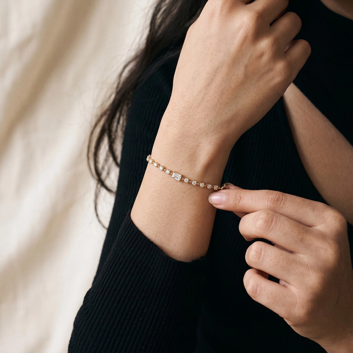 Gold Baguette Tennis Bracelet