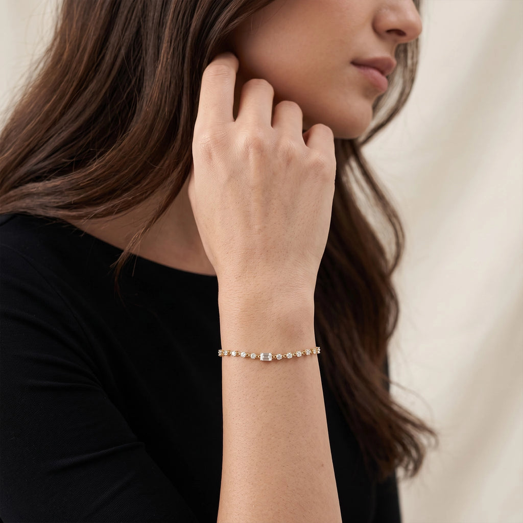 Gold Baguette Tennis Bracelet