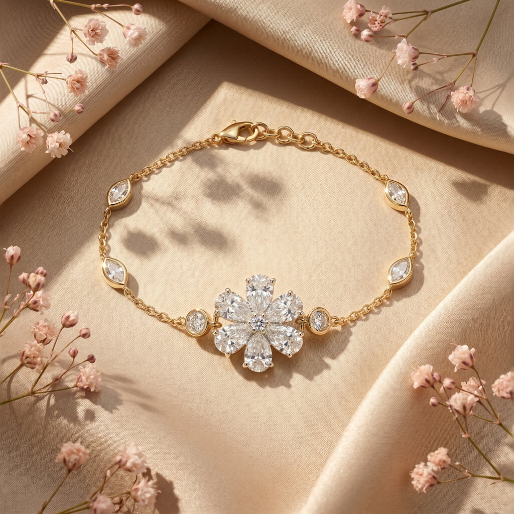Gold Marquise Bloom Bracelet