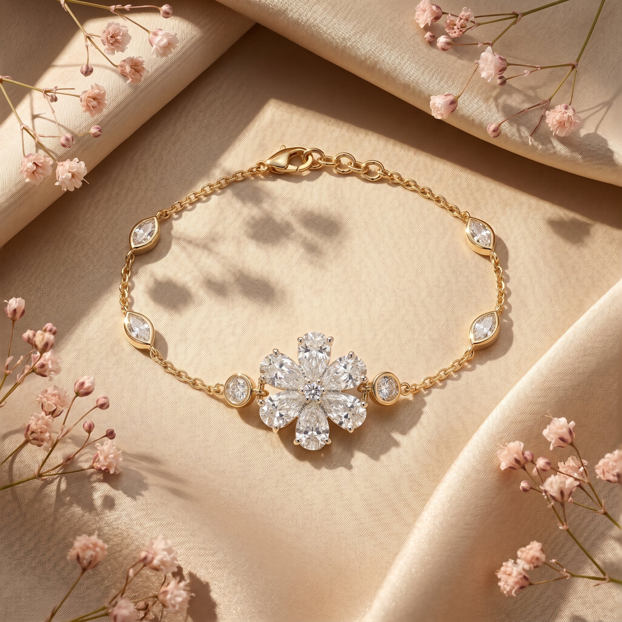 Gold Marquise Bloom Bracelet