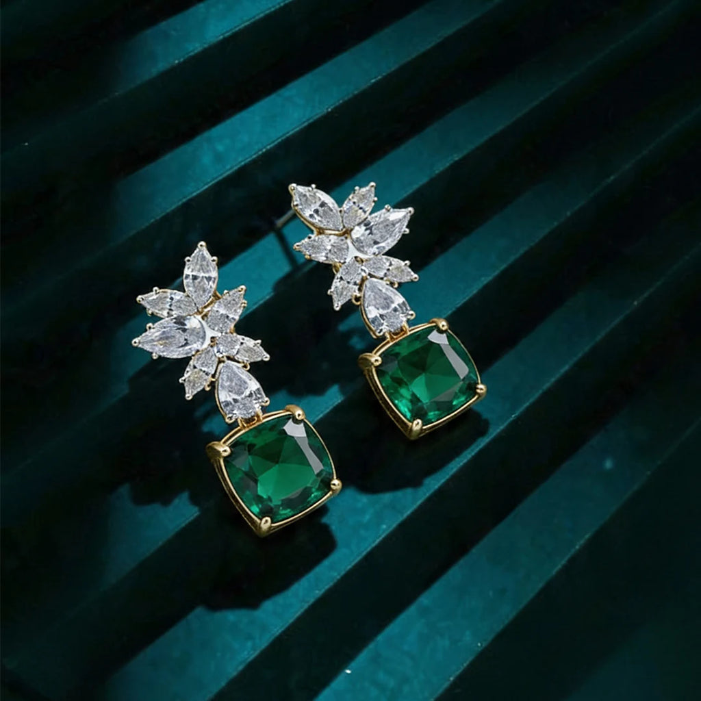 Gold Marquise Bloom Drop Earrings
