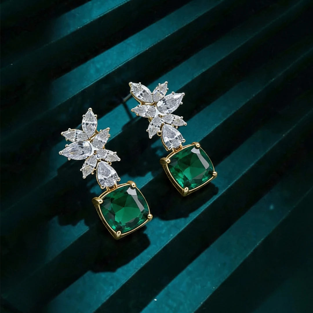 Gold Marquise Bloom Drop Earrings