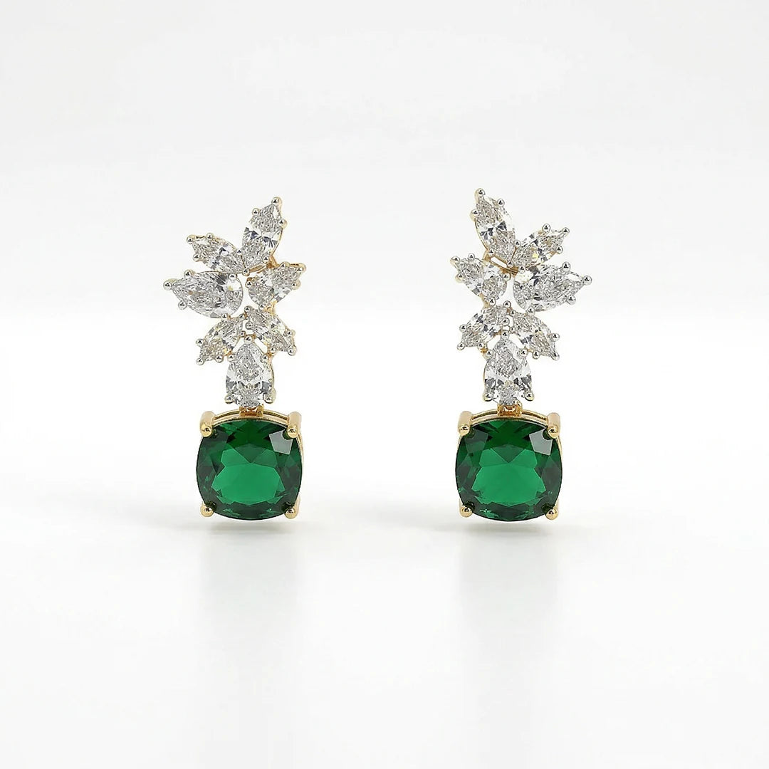 Gold Marquise Bloom Drop Earrings