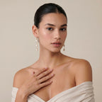 Gold Triple Drop Link Earrings