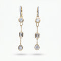 Gold Triple Drop Link Earrings