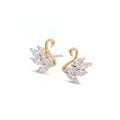Gold Swan Crystal Stud Earrings