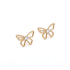 Gold Butterfly Stud Earrings