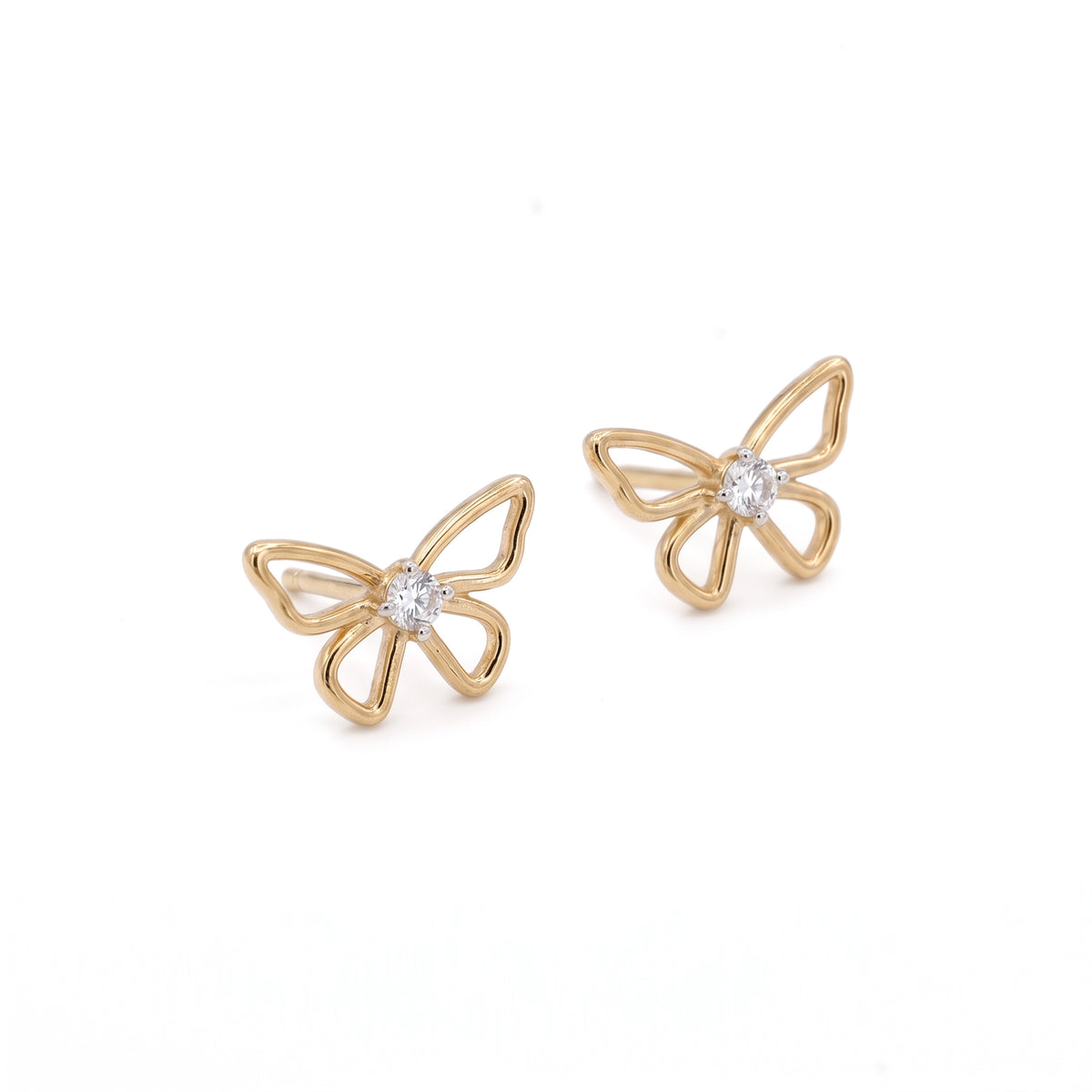 Gold Butterfly Stud Earrings