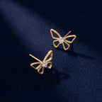 Gold Butterfly Stud Earrings