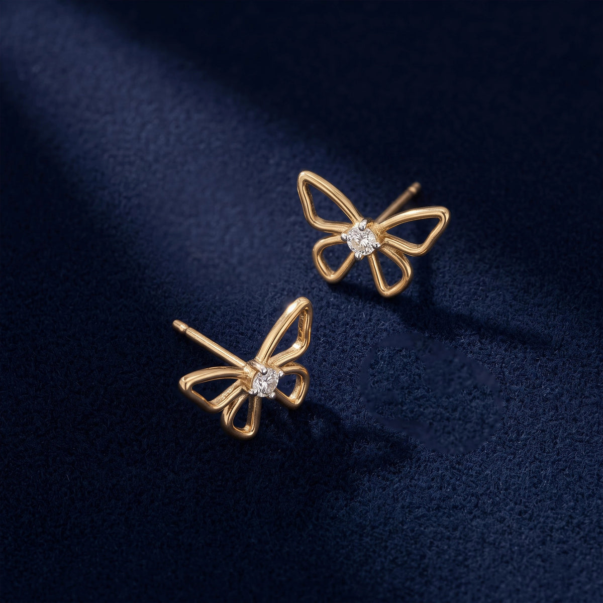 Gold Butterfly Stud Earrings