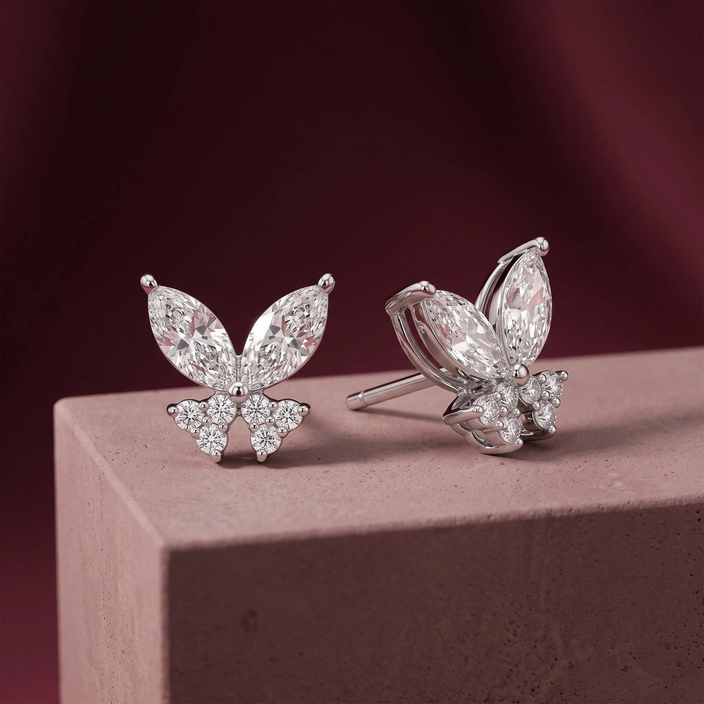 Silver Butterfly Stud Earrings