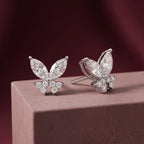 Silver Butterfly Stud Earrings