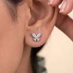 Silver Butterfly Stud Earrings
