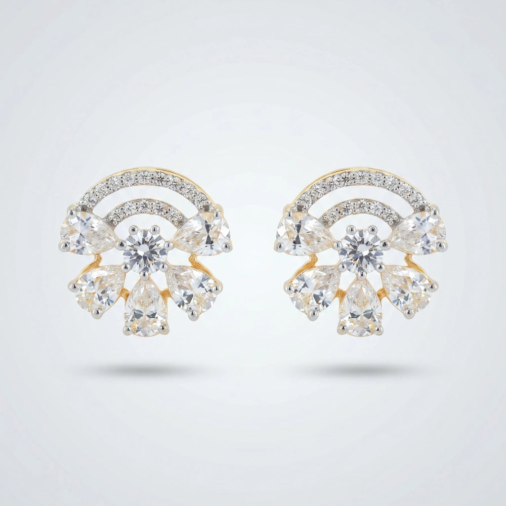 18KT Gold Floral Spark Studs