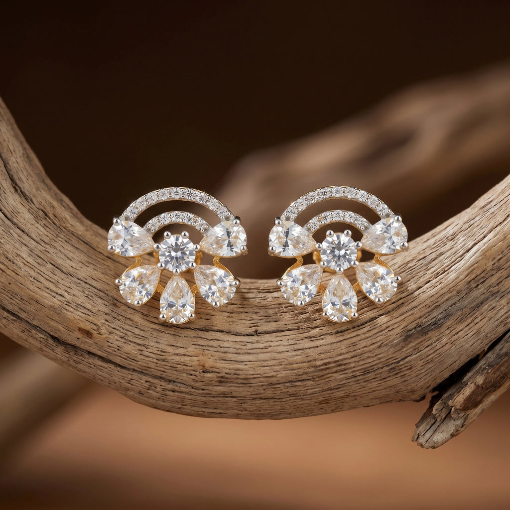 18KT Gold Floral Spark Studs
