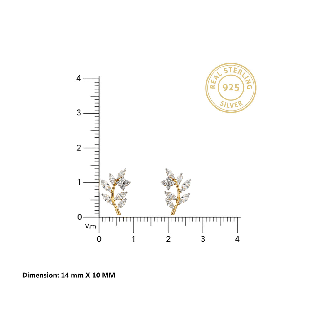 Gold Bloom Leaf Stud Earrings