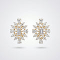 Gold Sunburst Bloom Stud Earrings