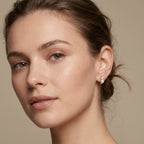 Gold Dual Stone Leaf Earrings
