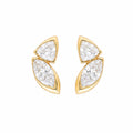Gold Dual Stone Leaf Earrings