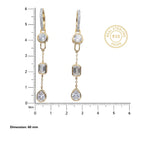 Gold Triple Drop Link Earrings