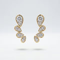 Gold Petal Cascade Stud Earrings