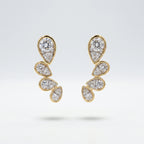 Gold Petal Cascade Stud Earrings