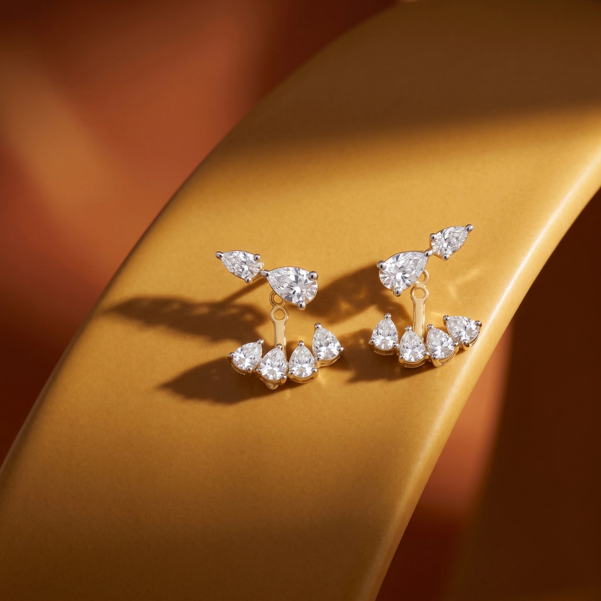 Silver Pear Wing Stud Earrings