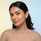 Silver Pear Wing Stud Earrings