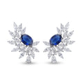 Silver Sapphire Bloom Earrings