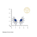 Silver Sapphire Bloom Earrings