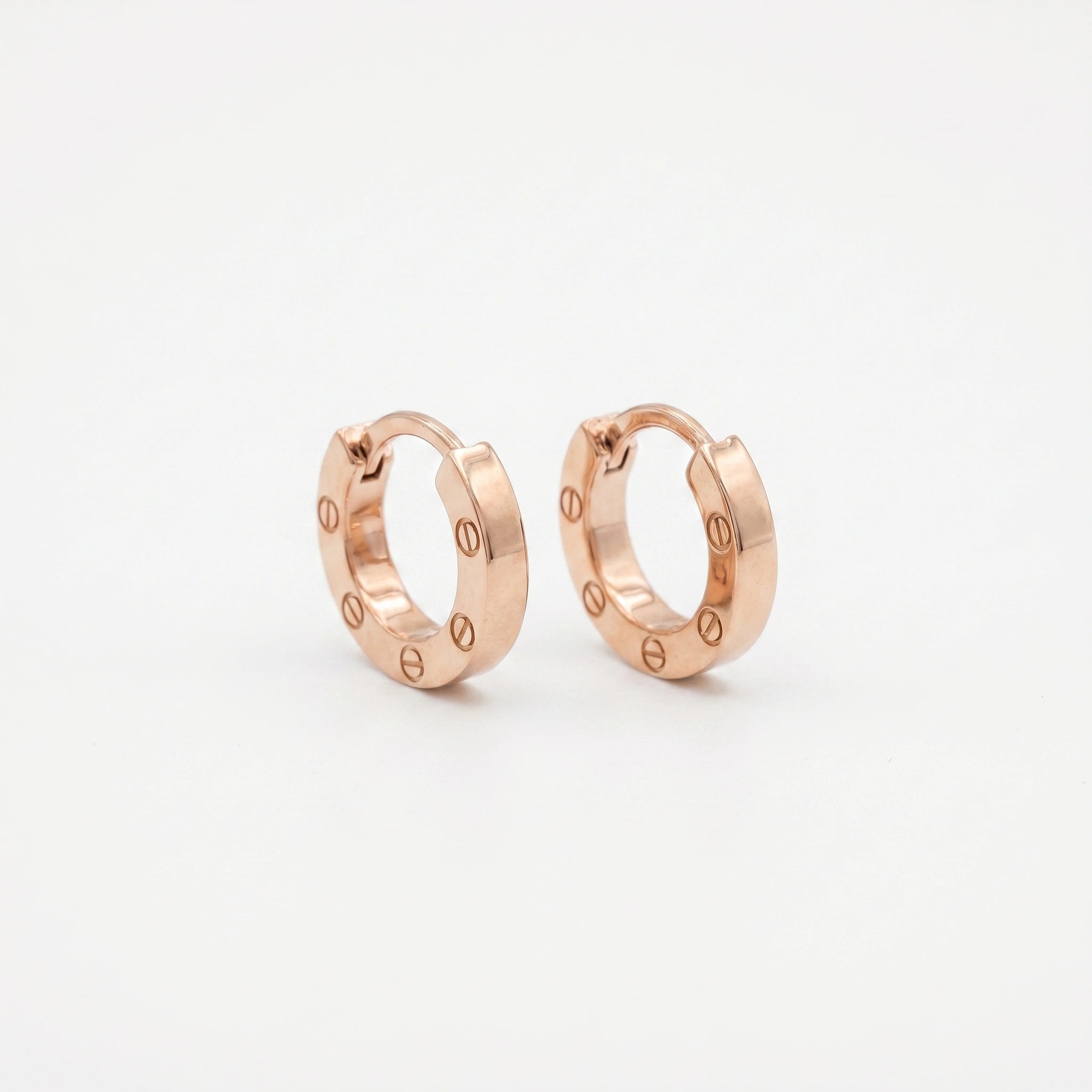 Rose Gold Rivet Hoop Earrings
