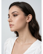 Rose Gold Rivet Hoop Earrings