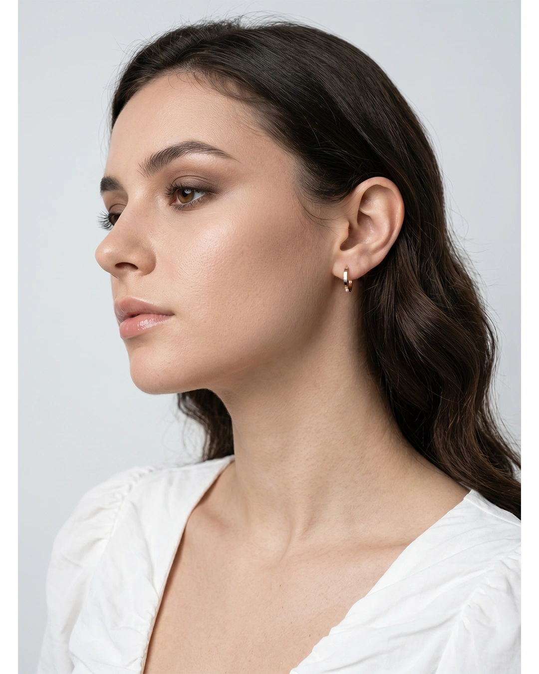 Rose Gold Rivet Hoop Earrings