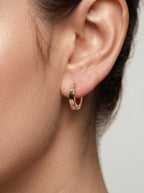 Rose Gold Rivet Hoop Earrings