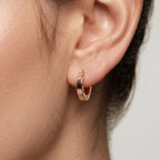 Rose Gold Rivet Hoop Earrings
