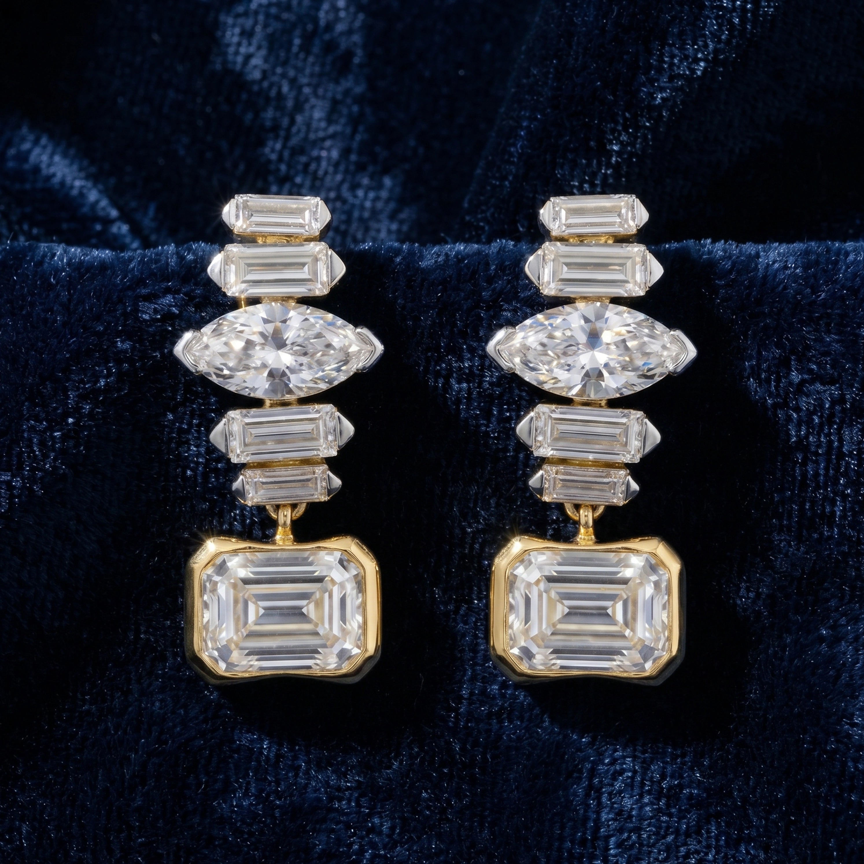 Gold Deco Cascade Earrings