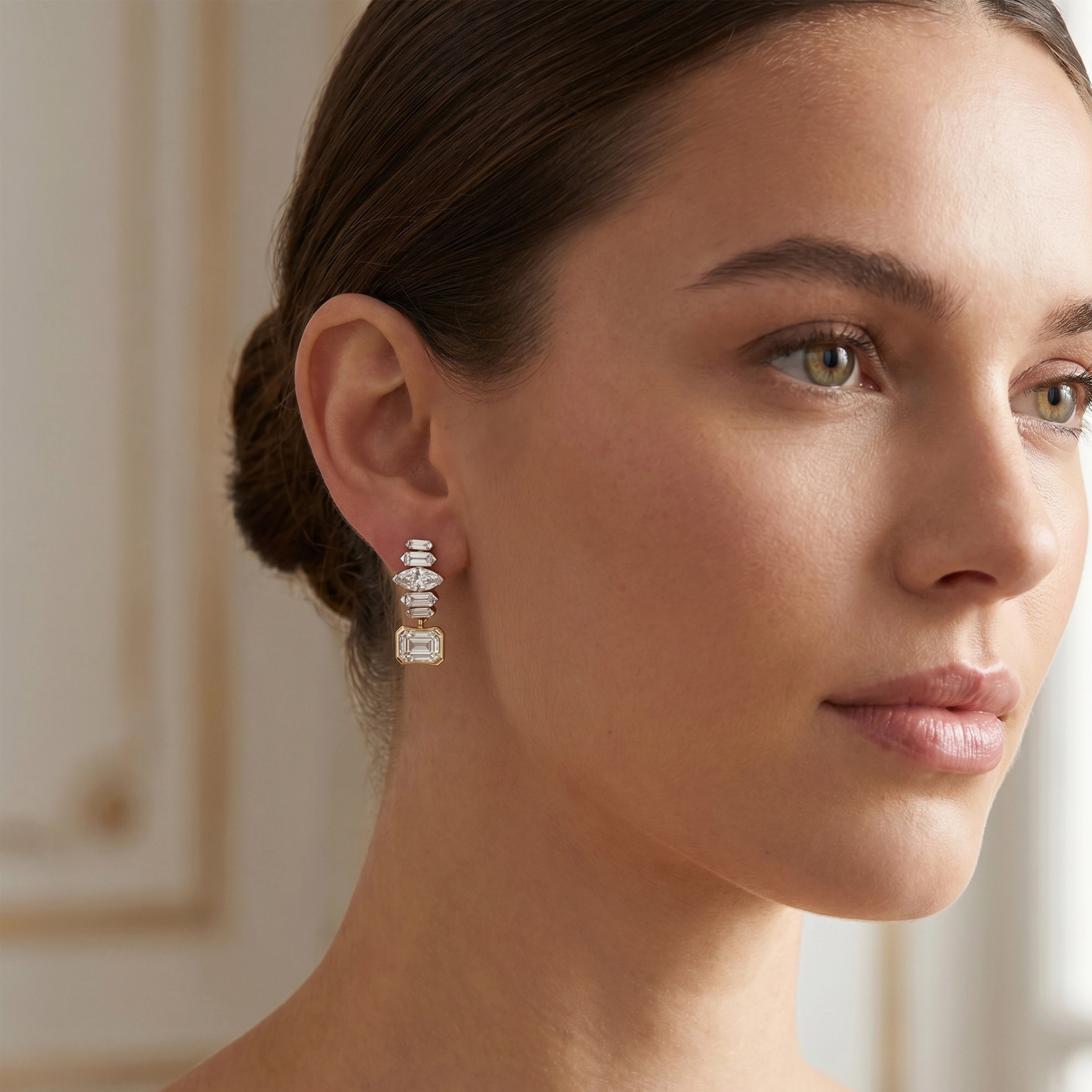Gold Deco Cascade Earrings