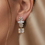 Gold Deco Cascade Earrings