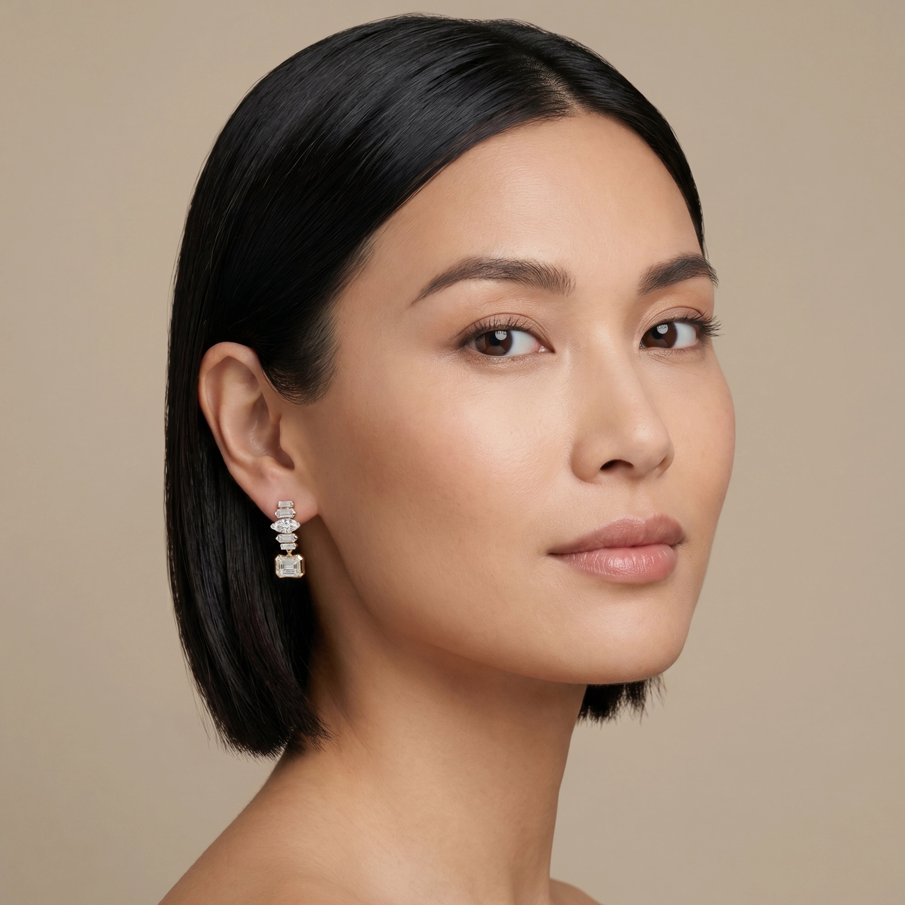 Gold Deco Cascade Earrings