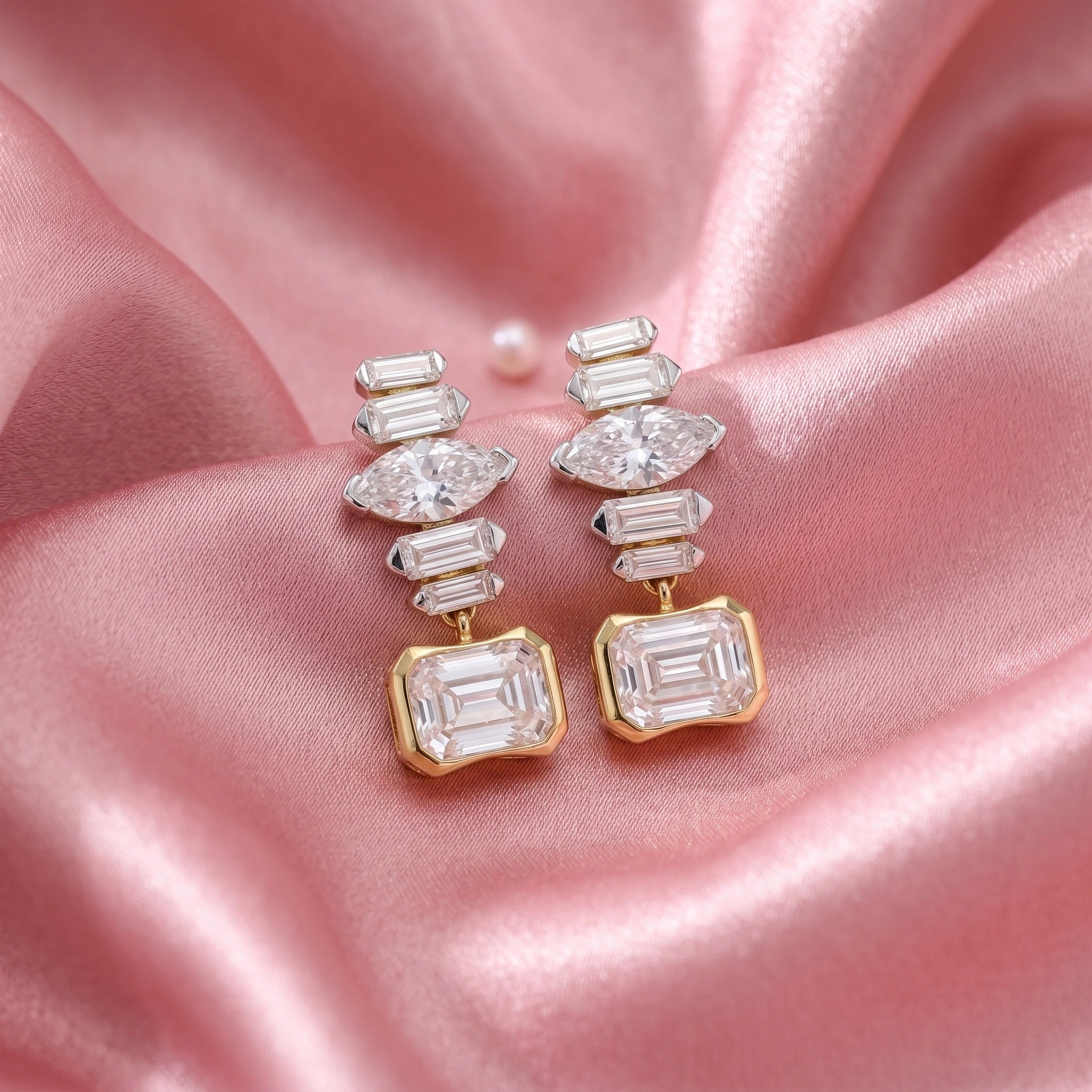 Gold Deco Cascade Earrings