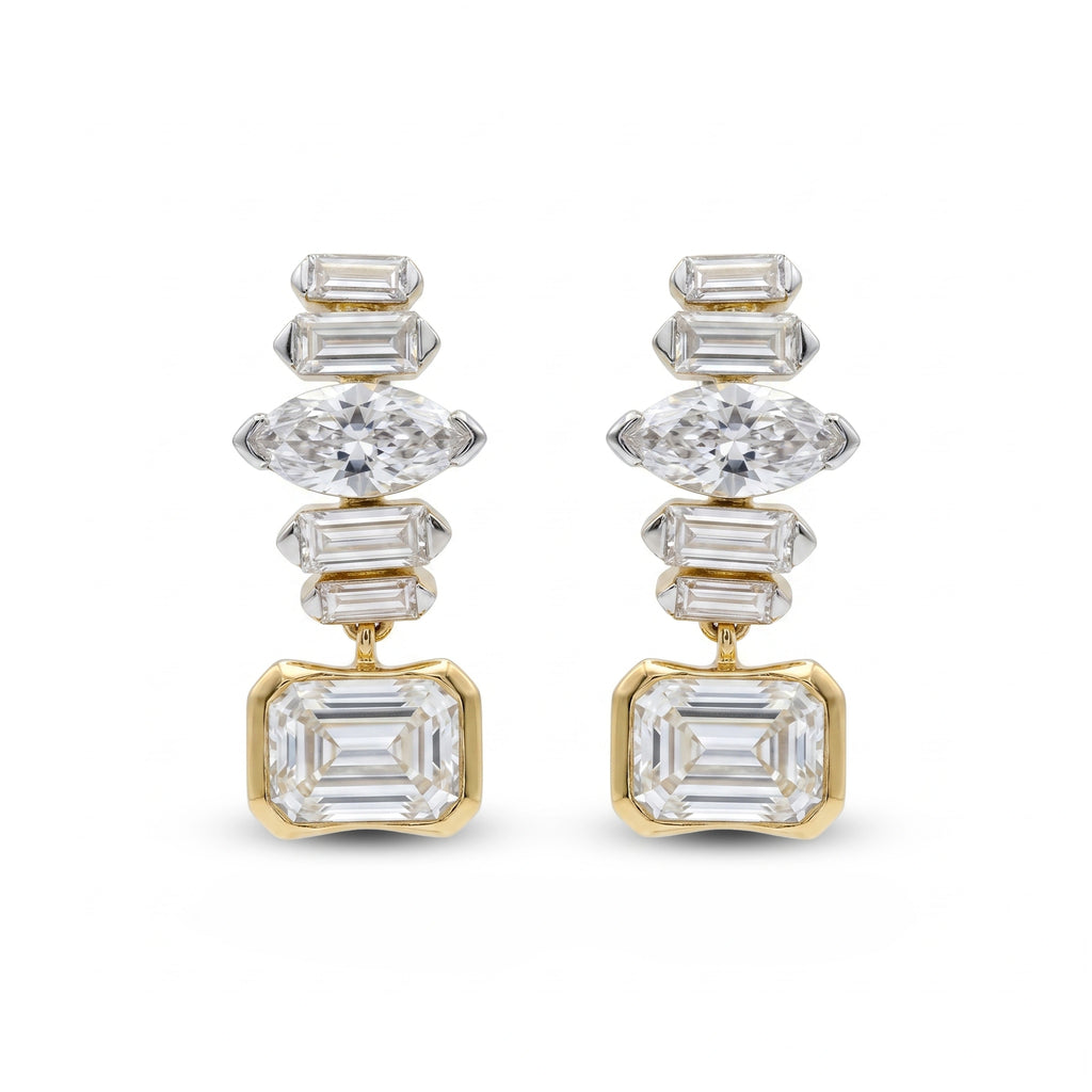 Gold Deco Cascade Earrings