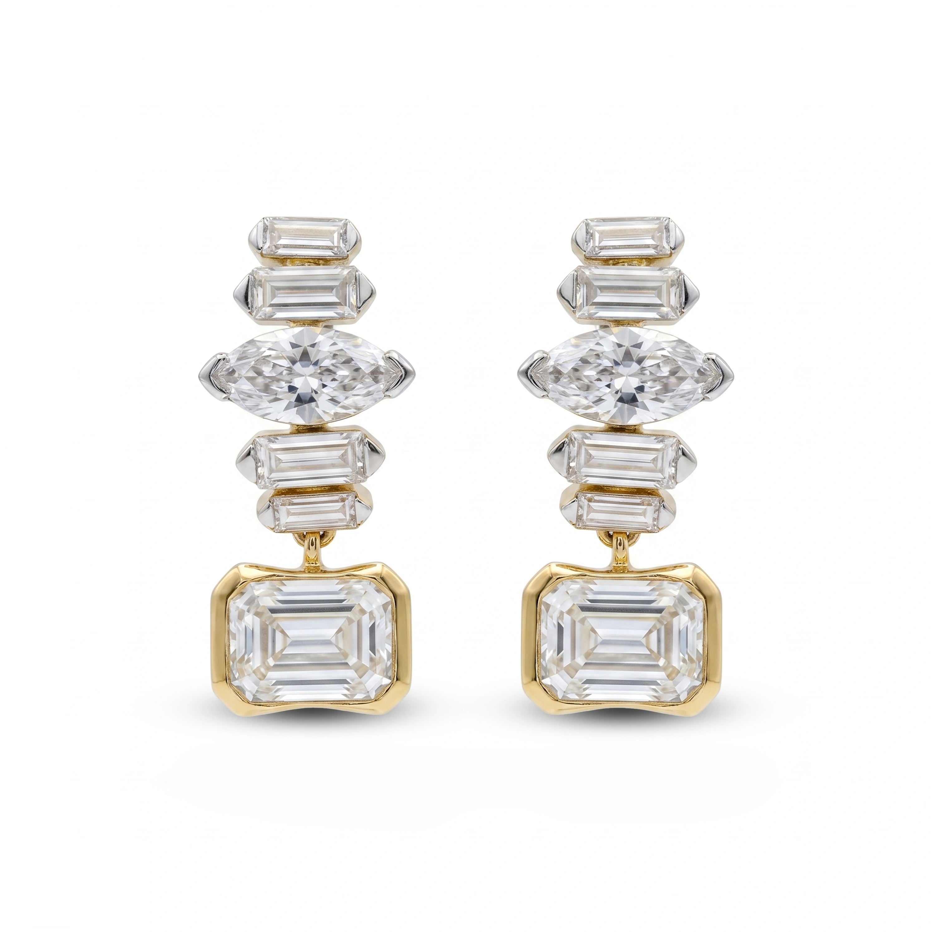 Gold Deco Cascade Earrings