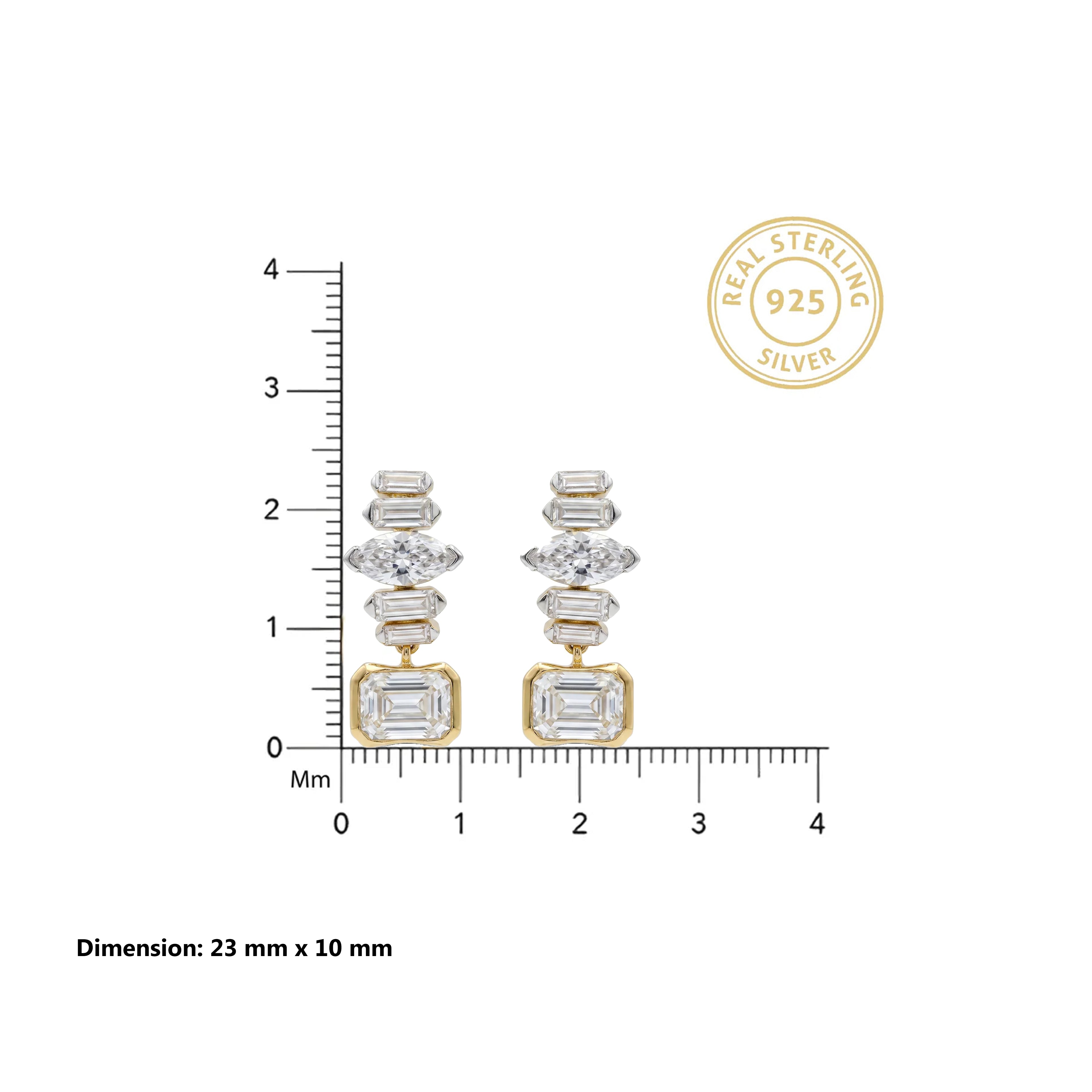 Gold Deco Cascade Earrings