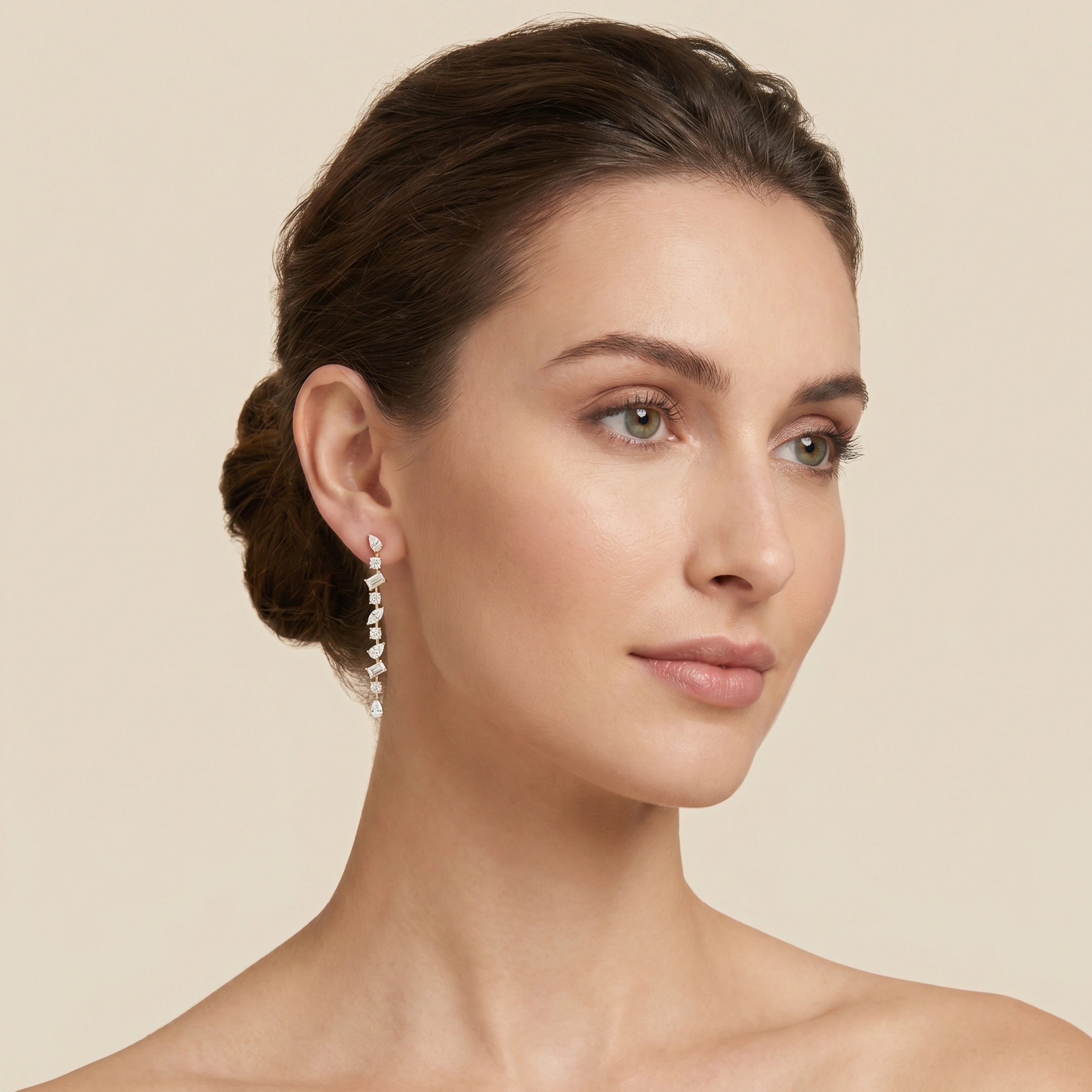Gold Prism Cascade Earrings